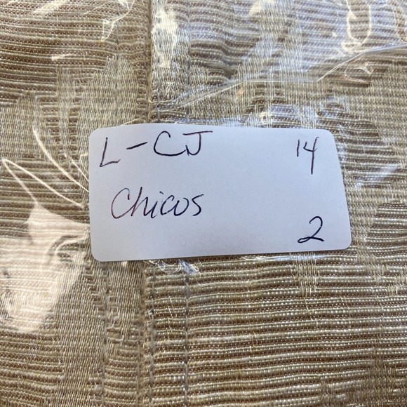 Chicos Blazer 2 Floral Jacquard Beige Lightweight Spring Summer Career Jacket - Picture 13 of 13